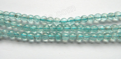 Light Apatite Clear  -  Smooth Round Beads  16"