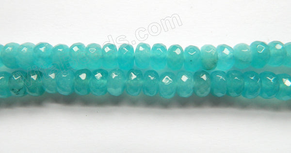 Bright Apatite Jade AA -  Faceted Rondels  15"