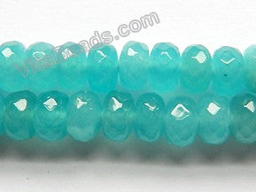 Bright Apatite Jade AA -  Faceted Rondels  15"
