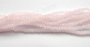 Pink Chalcedony Quartz  -  Small Faceted Rondel  16.5"     3 x 2 mm
