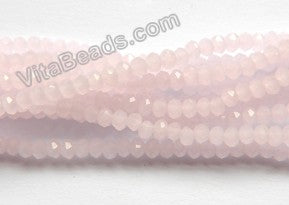 Pink Chalcedony Quartz  -  Small Faceted Rondel  16.5"     3 x 2 mm