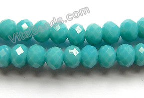 Blue Turquoise Quartz  -  Faceted Rondel  16"