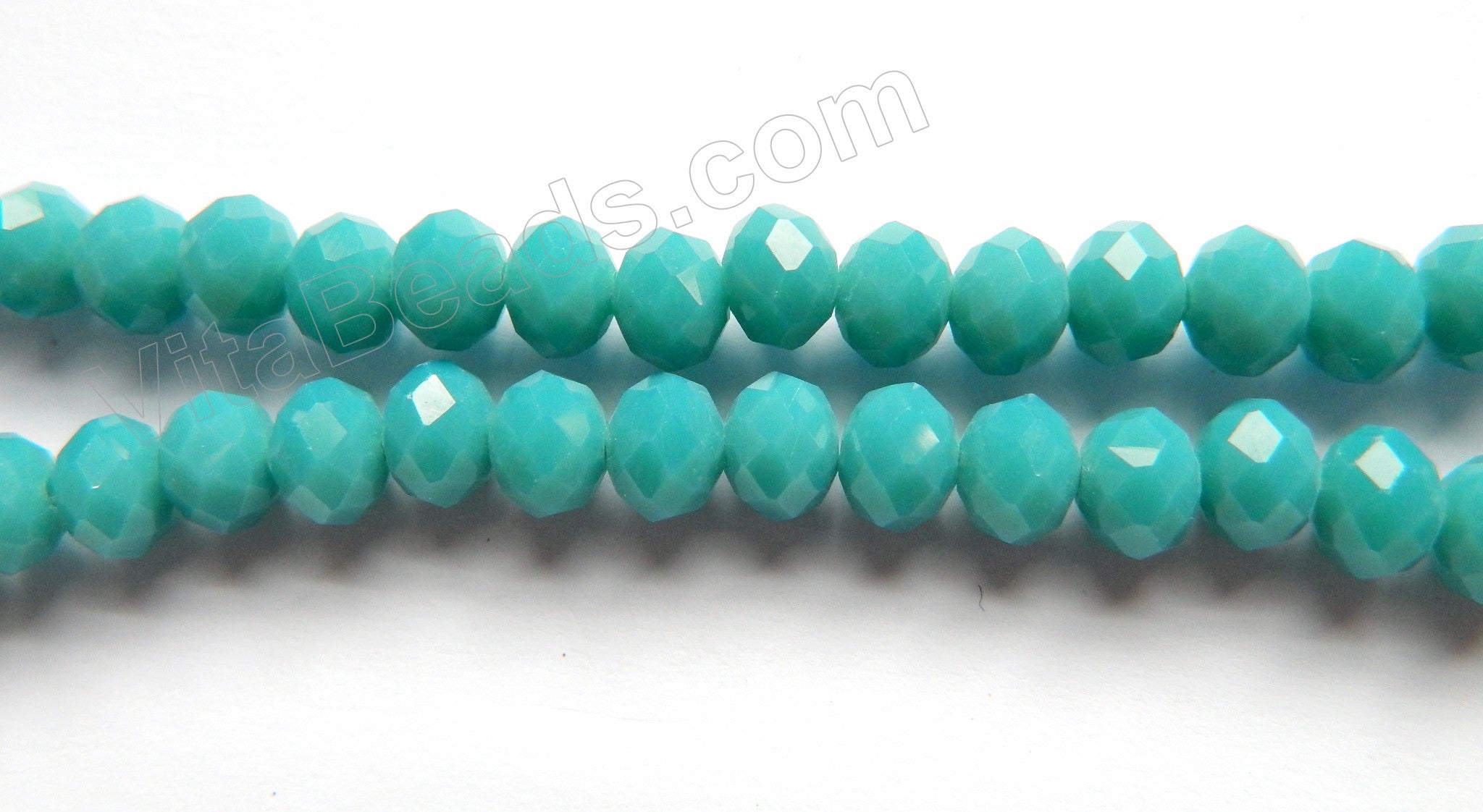 Blue Turquoise Quartz  -  Faceted Rondel  16"