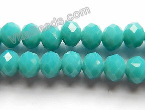 Blue Turquoise Quartz  -  Faceted Rondel  16"