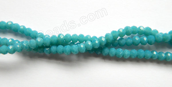 Blue Turquoise Quartz  -  Faceted Rondel  16"