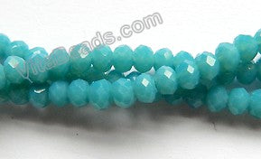 Blue Turquoise Quartz  -  Faceted Rondel  16"