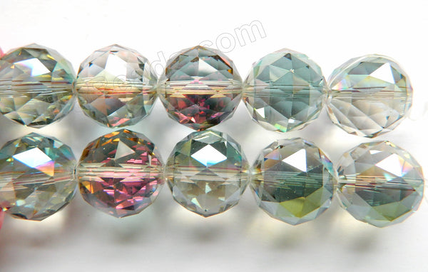 Mystic rainbow Fluorite Crystal  -  Star Cut Faceted Round 9"