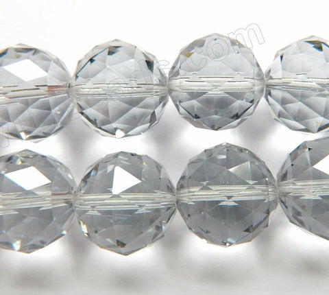 Mystic Grey Crystal  -  Star Cut Faceted Round 9"