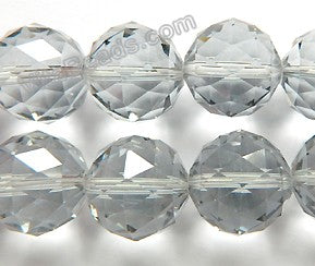 Mystic Grey Crystal  -  Star Cut Faceted Round 9"
