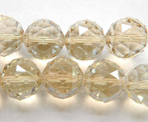 Mystic Light Champ. Crystal  -  Star Cut Faceted Round 9"