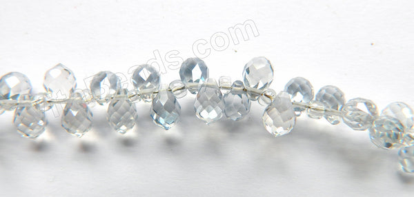 Grey Crystal  -  5x7mm Small Faceted Teardrop  9"