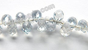 Grey Crystal  -  5x7mm Small Faceted Teardrop  9"