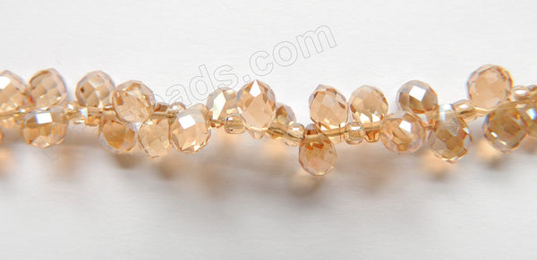 Champ. Crystal  -  5x7mm Small Faceted Teardrop  9"
