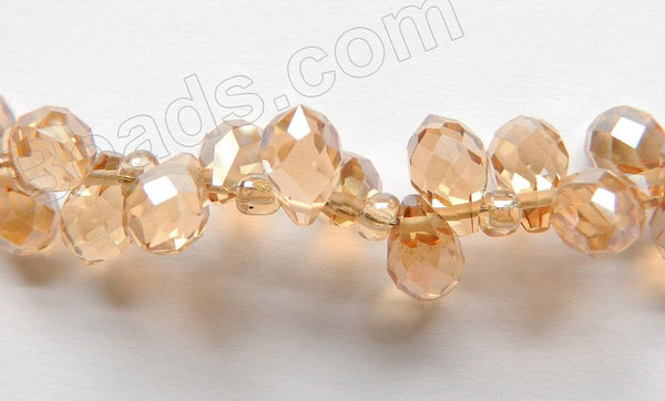 Champ. Crystal  -  5x7mm Small Faceted Teardrop  9"