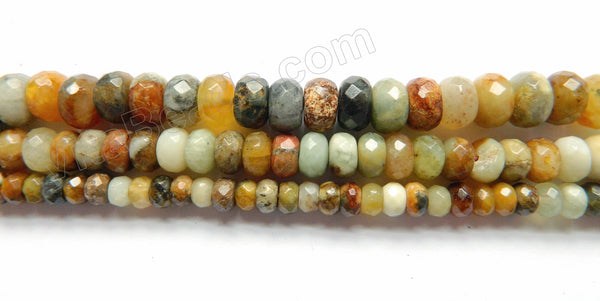 Fire New Jade  -  Faceted Rondels  16"