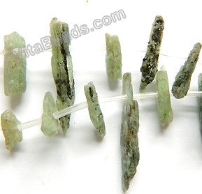 Rough Green Kyanite Natural  -  Sticks 16"     6 x 10 - 30 mm