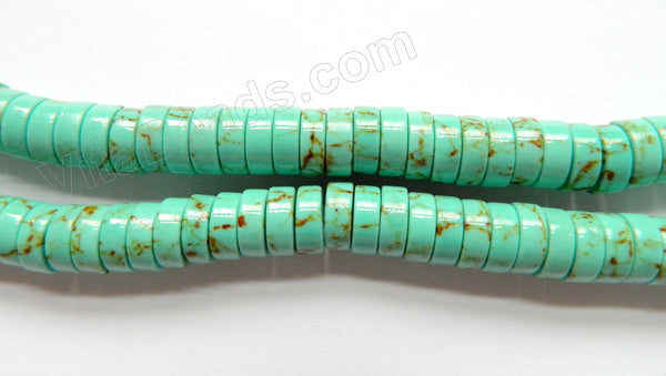 Cracked Green Turquoise  -  Heishi  16"