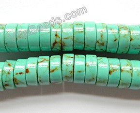 Cracked Green Turquoise  -  Heishi  16"