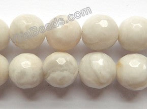 White Crazy Lace Agate A  -  Faceted Round   15"