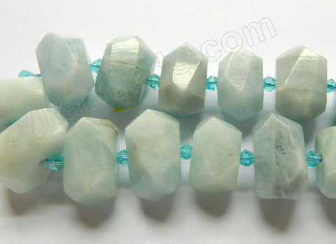 Aquamarine Natural A - Center Drilled Fine Cut Tumble  15"