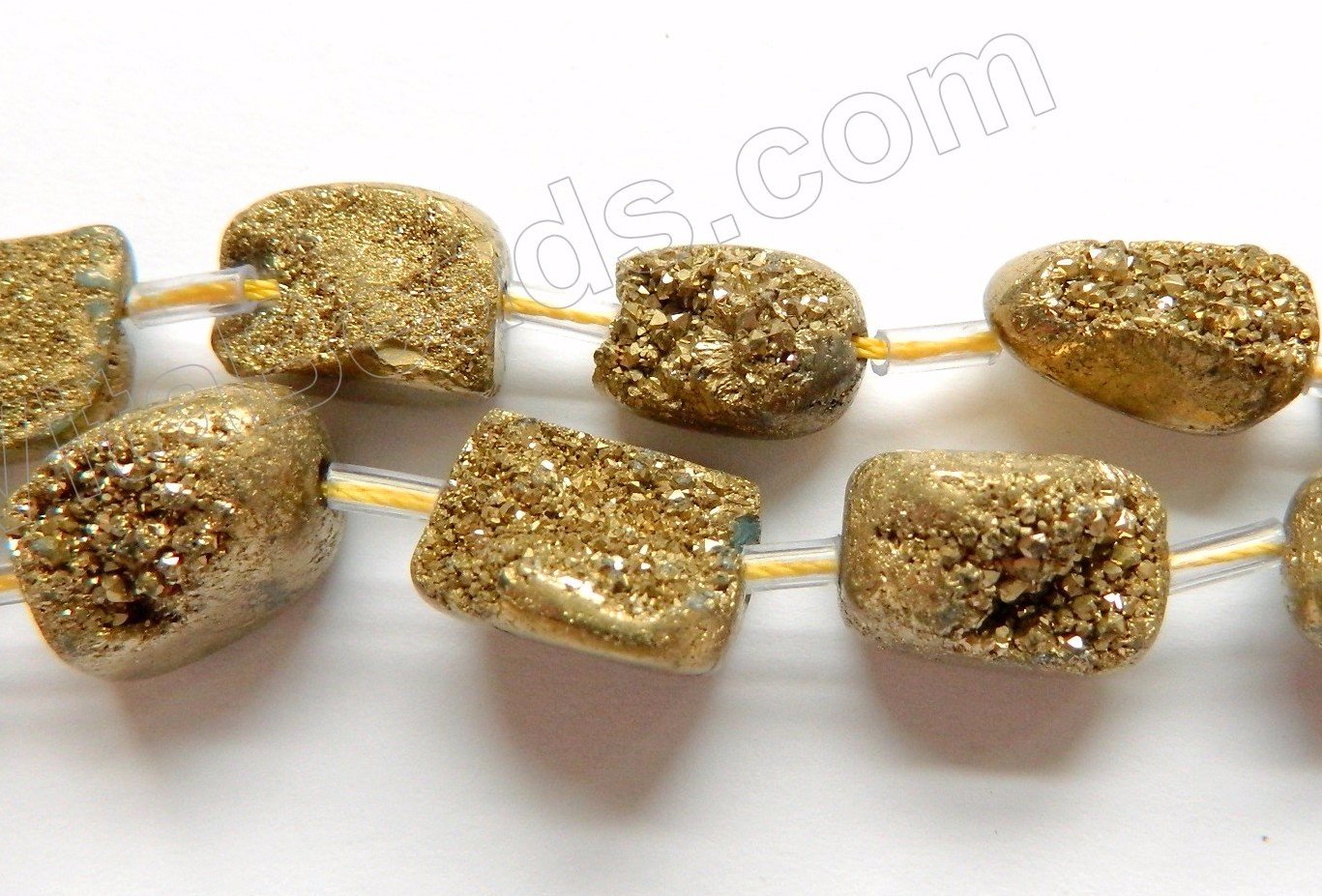 Light Yellow Gold Druzy Crystal  -  Free Form Cubes  16"