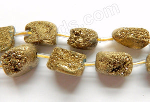 Light Yellow Gold Druzy Crystal  -  Free Form Cubes  16"