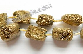 Light Yellow Gold Druzy Crystal  -  Free Form Cubes  16"