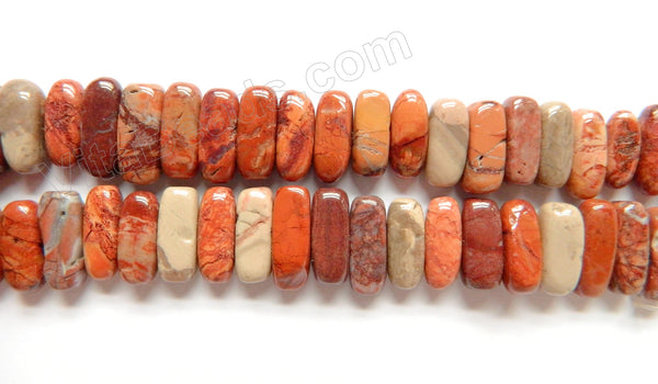 Pink Conglomarite Jasper  -  Center Drilled Smooth Rectangles  16"