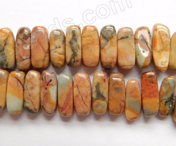 Morocoo Agate  -  Center Drilled Smooth Rectangles  16"