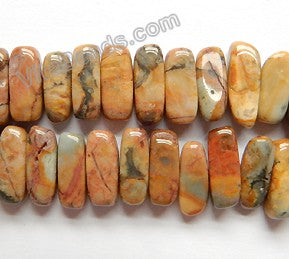 Morocoo Agate  -  Center Drilled Smooth Rectangles  16"