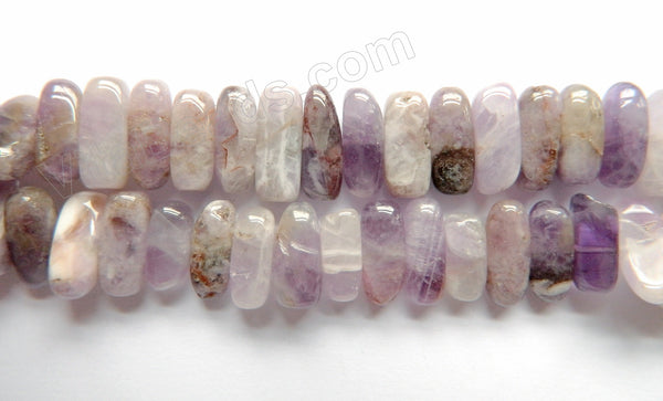 Light Sage Amethyst  -  Center Drilled Smooth Rectangles  16"