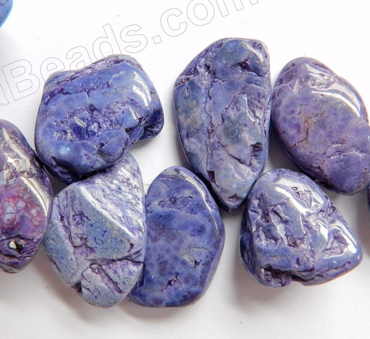 Purple Magnesite  -  Graduated Top Drilled Drop Nuggets  8"