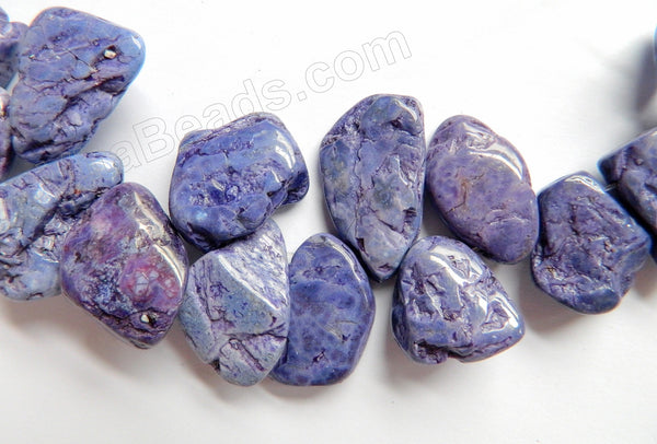 Purple Magnesite  -  Graduated Top Drilled Drop Nuggets  8"