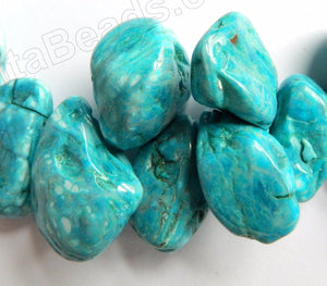 Blue Magnesite  -  Graduated Top Drilled Drop Nuggets  8"