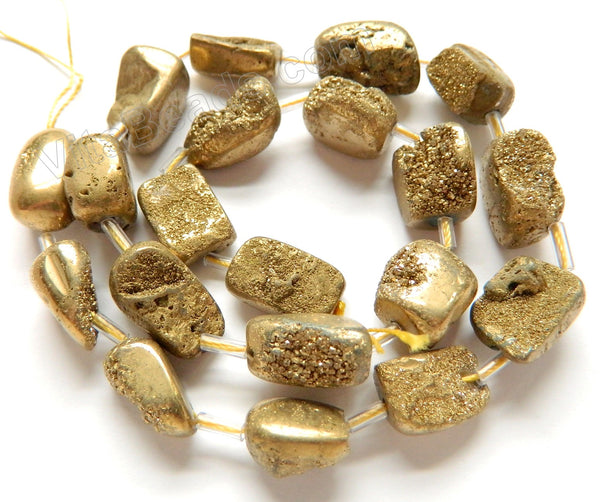 Light Yellow Gold Druzy Crystal  -  Free Form Cubes  16"