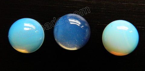 Synthetic White Opal -  Smooth Round Cabochon