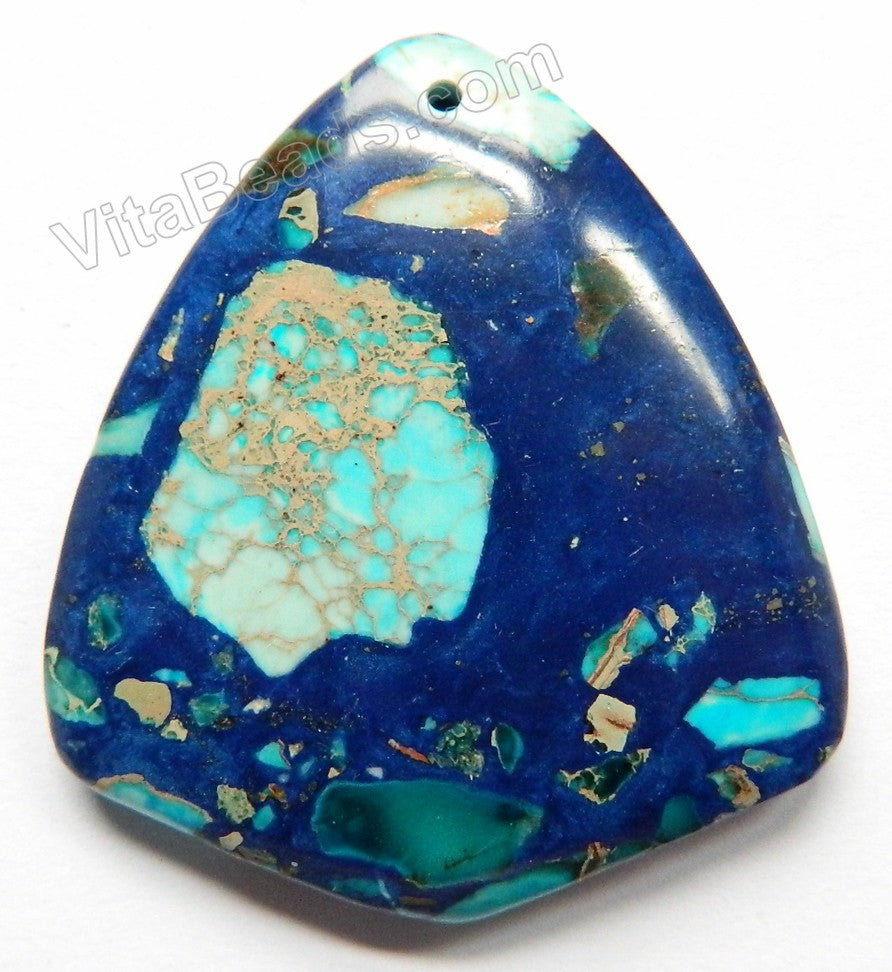 Pendant - Smooth Shield Royal Compressed Tropical Impression Jasper