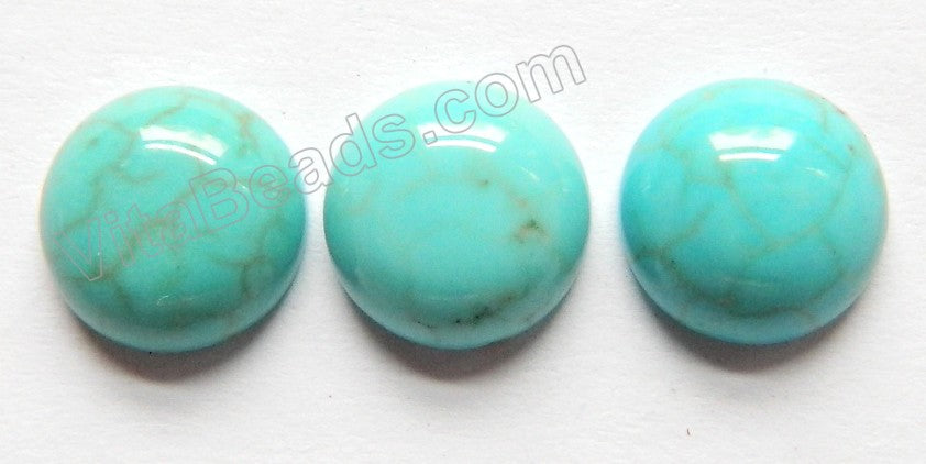 Cracked Blue Turquoise  -  Smooth Round Cabochon