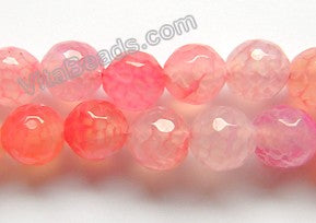 Light Pink Fire Agate  -  Faceted Round 15"