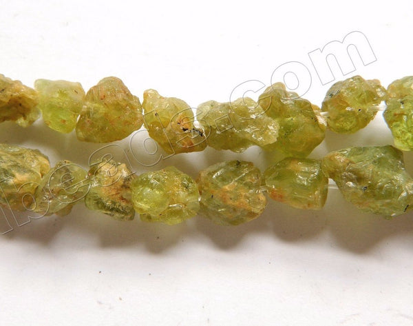 Rough Peridot AB  -  6-10mm Small Rough Nuggets  16"