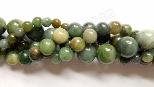 Chinese Green Jade Natural A  -  Smooth Round  16"