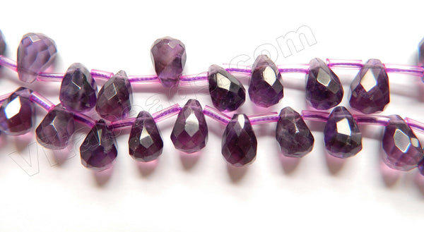 Amethyst Natural A Dark India  -  8x12mm Faceted Teardrop 16"