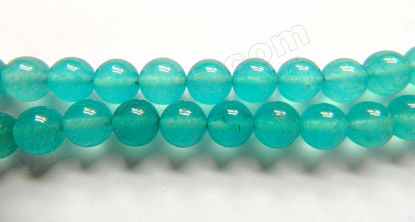 Transparent Apatite Jade A  -  Smooth Round Beads  15"