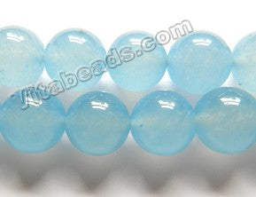 Transparent Light Blue Chalcedony Jade  -  Big Smooth Round  16"