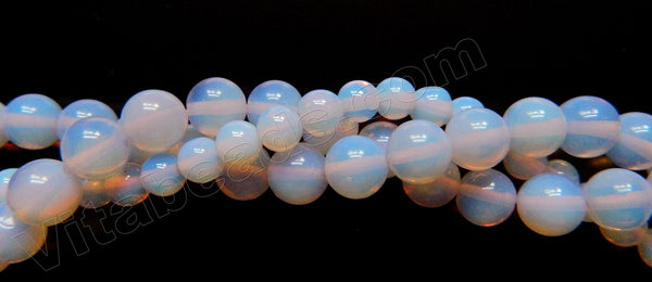 Synthetic Lavender Opal  -  Smooth Round Beads 15"