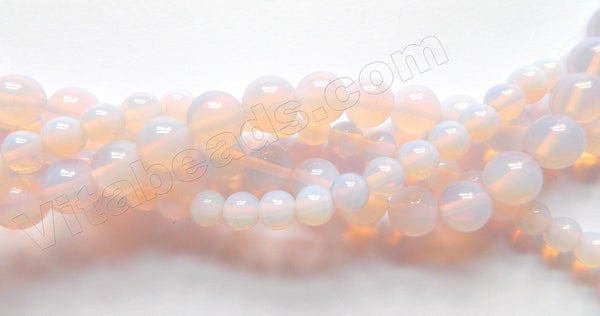 Synthetic Lavender Opal  -  Smooth Round Beads 15"
