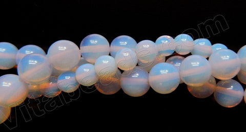 Synthetic Lavender Opal  -  Smooth Round Beads 15"