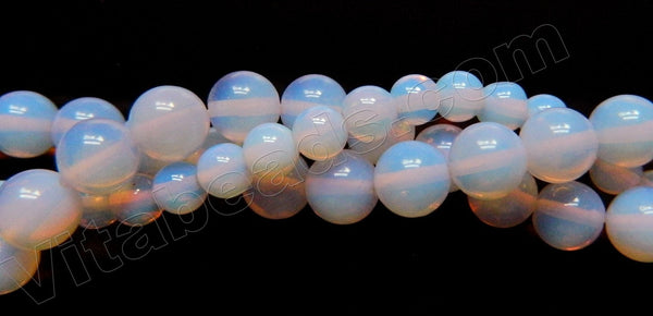 Synthetic Lavender Opal  -  Smooth Round Beads 15"