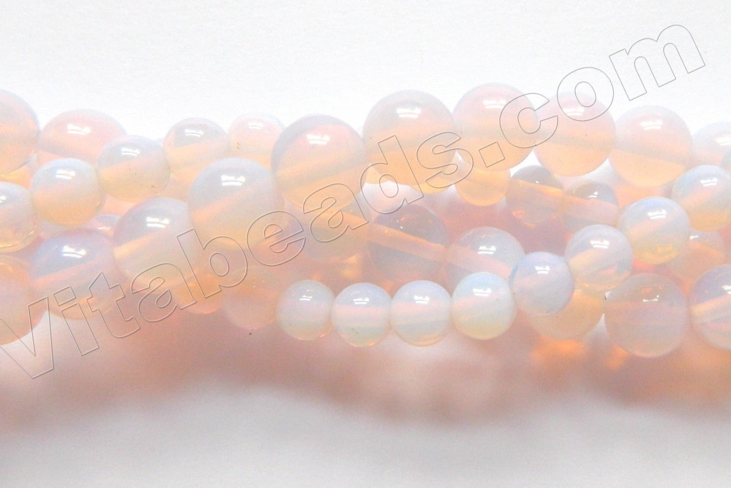 Synthetic Lavender Opal  -  Smooth Round Beads 15"