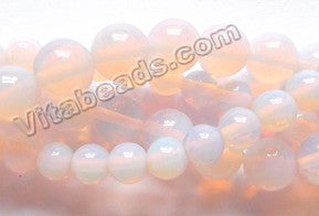 Synthetic Lavender Opal  -  Smooth Round Beads 15"